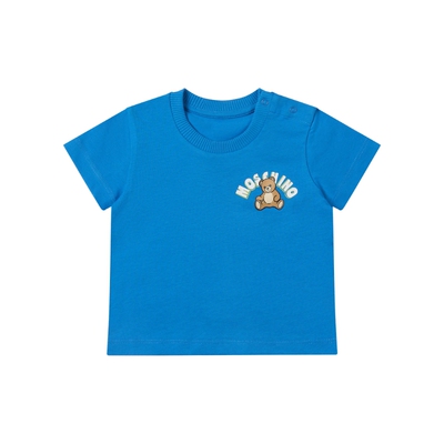 【新品首降】Moschino/莫斯奇诺26早春婴童logo徽标装饰泰迪熊T恤