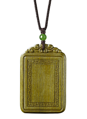 马年必备绿檀无事牌吊坠平安无事