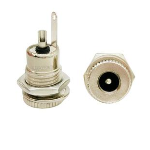 DC直流电源插头插座焊接接头5.5*2.1MM公头母座圆孔面板螺丝固定