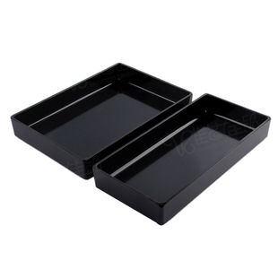 黑色密胺盘子方形熟食展示托冷柜凉菜盘防摔鸭货卤味盘仿瓷冷柜用