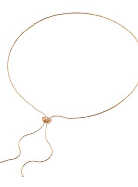 新款秋冬锆石纯银复古毛衣链高领搭配抽拉可调节项链简约颈饰品女