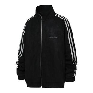 BJHG不计后果美式卫衣外套男款春季休闲撞色立领夹克棒球服外套女