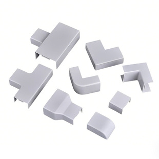 联塑线槽配件PVC4分24明装方形阻燃平弯阳角阴角三通堵头终端外角