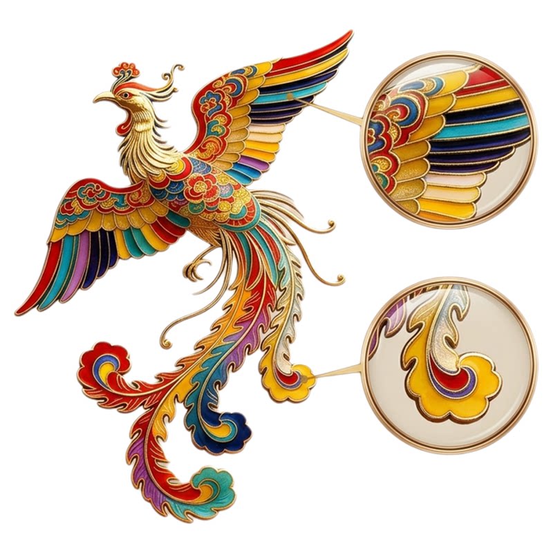 凤凰古城金属磁吸冰箱贴立体浮雕高级感景区文创凤凰纪念创意礼品