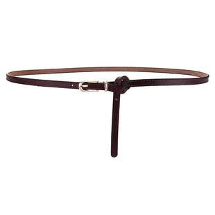 olddress复古百搭真皮腰带黑色牛皮细腰带简约搭配装饰裙子裤袋女