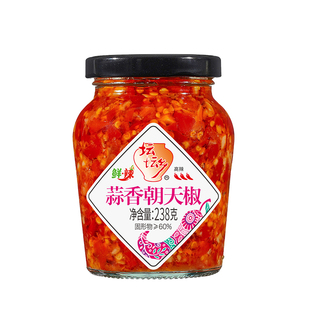 坛坛乡蒜香豆豉朝天椒拌饭剁辣238g椒湖南特产辣椒酱正宗剁辣椒