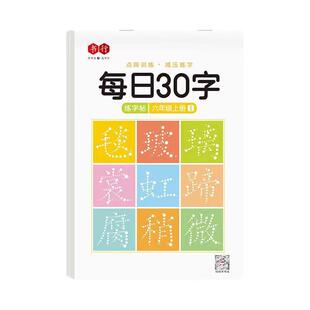 一年级同步练字帖二三四五六上下册语文小学生点阵减压30字练字帖