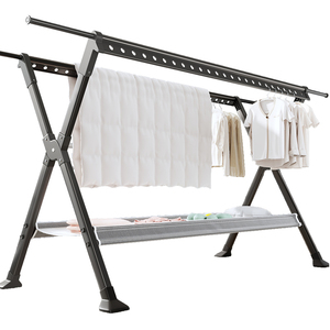 佳帮手晾衣架阳台家用落地折叠凉衣杆伸缩挂衣服晒被子室内外神器