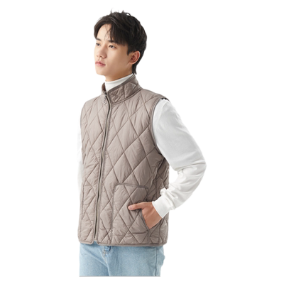 秋冬立领休闲轻薄羽绒棉马甲男士