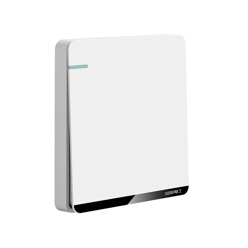 国际电工86型暗装白色家用墙壁电源一开单控五孔插座开关面板多孔