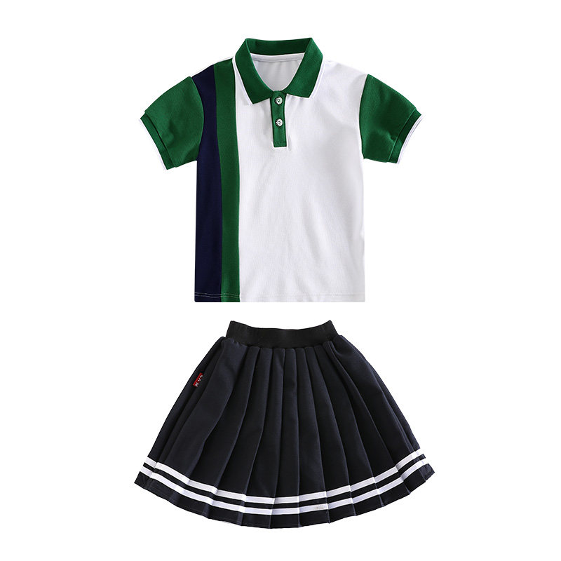 幼儿园园服夏季学院风儿童纯棉校服运动服夏装短袖套装小学生班服