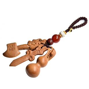 东南枝桃木剑龙头斧子饰品男孩女款小挂件婴儿随身儿童老桃树枝条