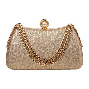 时尚气质链条手提小包包宴会包名媛旗袍礼服晚宴手拿包珍珠口金包