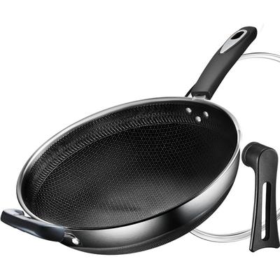 苏泊尔不粘锅炒锅316L不锈钢家用