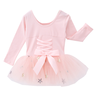 儿童舞蹈服女童长袖练功服秋冬芭蕾舞裙女孩跳舞演出蓬蓬裙跳舞衣