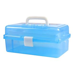 透明塑料画箱PP文具箱画笔颜料收纳箱三层折叠手提式家用多功能美术工具箱分类盒子药品化妆品绘画储物箱