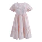 森女部落学院风蕾丝泡泡袖连衣裙女2026新款宽松纯棉少女长裙夏季