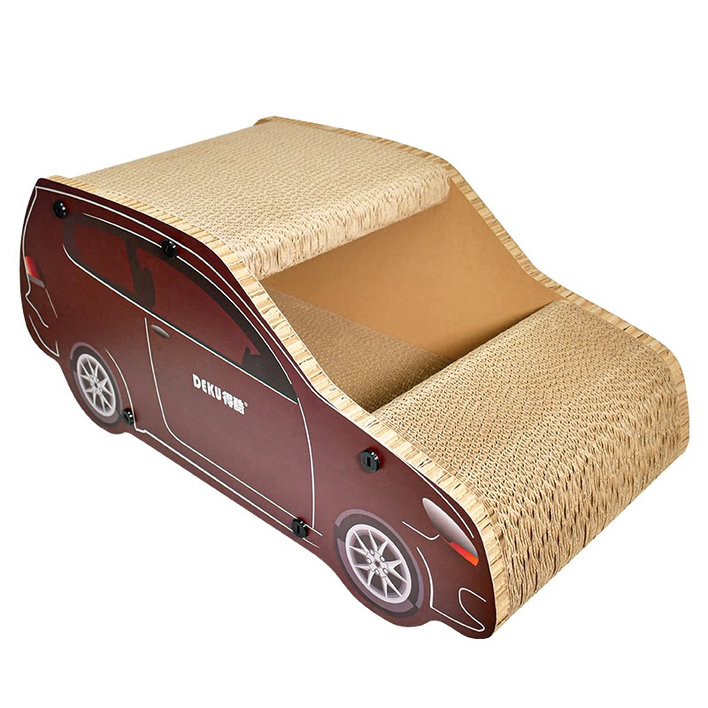 小汽车造型瓦楞纸猫窝萌趣可爱猫咪专属座驾磨爪睡觉两用猫舍猫屋