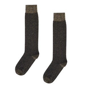 SS2L春夏时尚高贵感辣妹闪亮金丝双针小腿袜长筒袜子女ins潮