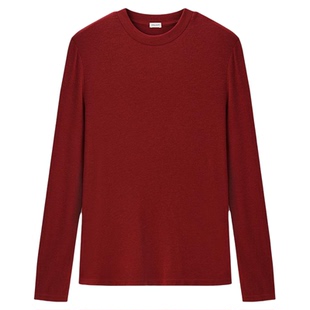 STELLAM女装EMMA 羊毛天丝针织衫圆领长袖上衣内搭t恤打底上衣