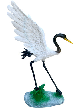 仿真玻璃钢庭院花园假山水池仙鹤