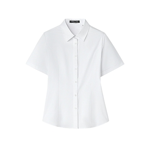HLA/海澜之家凉感纯色短袖正装衬衫2026春夏新款通勤翻领衬衣女装