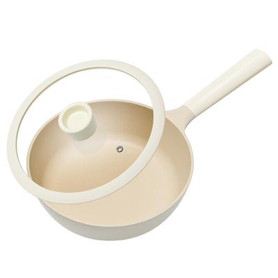 加钛不凸底麦饭石平底不粘锅抗菌