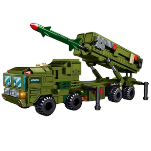 森宝积木生存战争8合1爱国者导弹车苏联防空榴弹迫击炮拼装玩具男