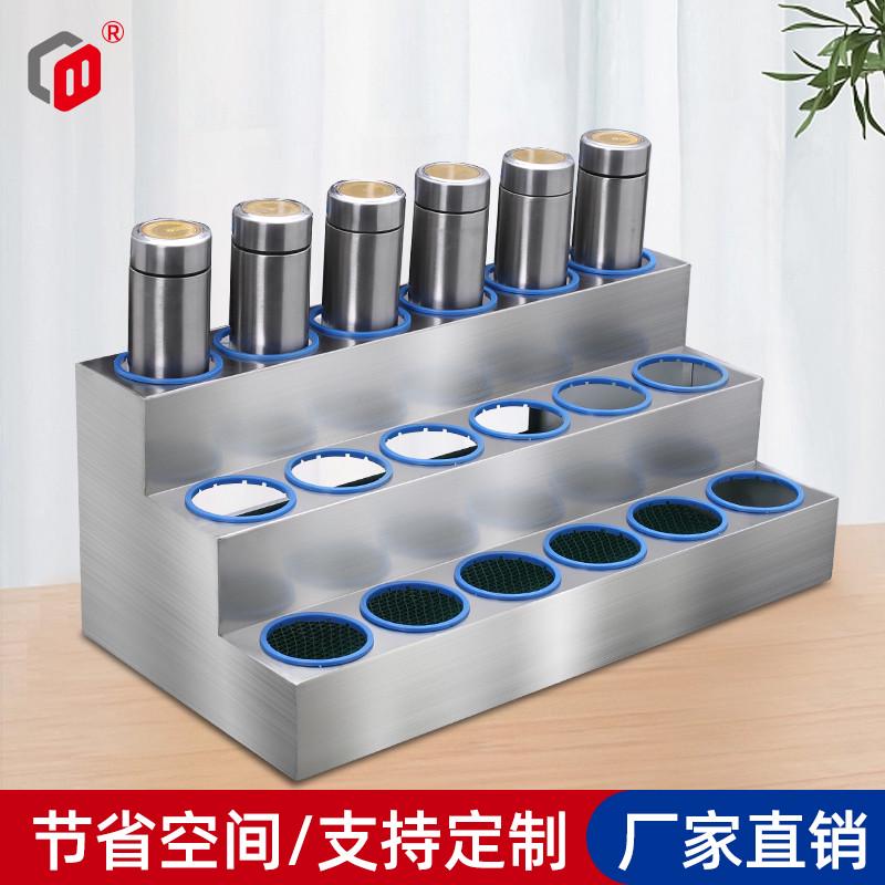 6S管理不锈钢桌面员工水杯架办公室茶杯存放架学生保温杯子收纳架