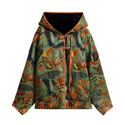 妮娜飘国风时尚皮毛一体皮草外套