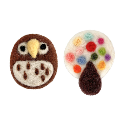 萌趣猫头鹰洞洞鞋配饰鞋花