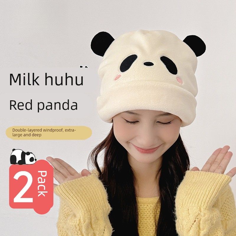 月子帽秋冬纯棉孕妇产后防风帽子大头围吸汗头巾透气熊猫发带10月