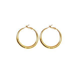 赵露思许我耀眼同款素圈耳环小众轻奢高级感简约设计金属大耳扣女