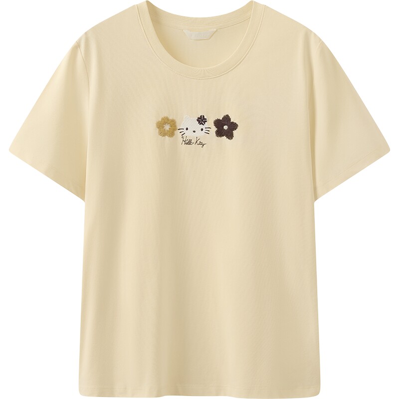 【Hello Kitty合作】【商场同款】播刺绣宽松圆领T恤BDT3YD3250