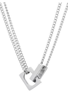 欧美极简小众双层项链男女ins潮流百搭高级感锁骨链时尚毛衣链