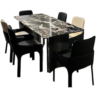 天然大理石轻奢餐桌长方形