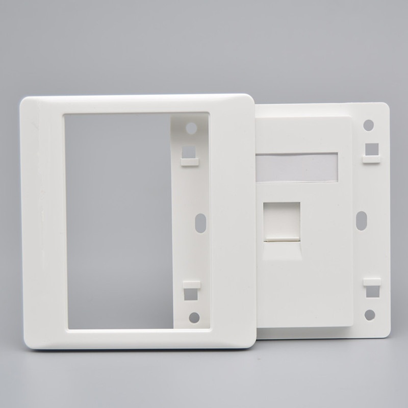 厂家直供86型单口网络面板RJ45一位六类工具免打网线插座免网口