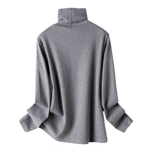 外贸出口原单日系厚实精梳莼棉高领黑白T恤修身保暖打底衫女秋冬