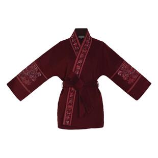 浒城古娘新款苗绣刺绣气质宽松新中式国风双面呢大衣外套女款春秋