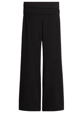 HM女装裤子夏季时尚松紧腰休闲折叠腰棉质长裤1299682