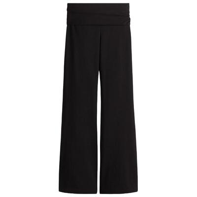 HM女装裤子冬季时尚松紧腰休闲折叠腰棉质长裤1299682