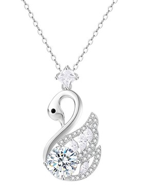 S925纯银幸运天鹅项链锁骨链礼物