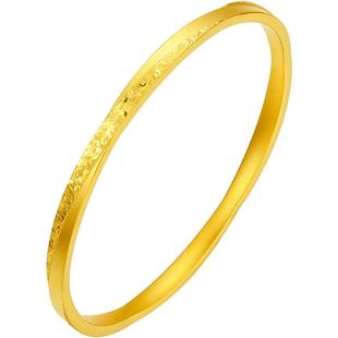 周六福黄金手镯足金计价金镯子手饰妇女节礼物官方正品