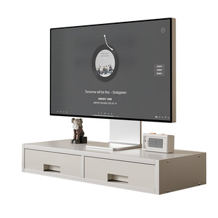 台式电脑增高架显示器屏抬高底座支架办公桌带抽屉置物架工位神器