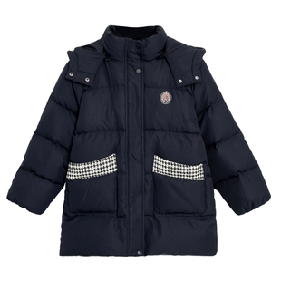 【白鸭绒】POLOWALK童装女童羽绒服25冬中长款保暖小香风连帽上衣