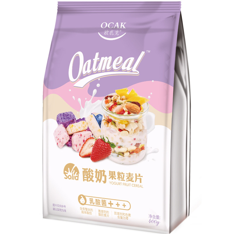 欧扎克水果坚果燕麦片750g酥脆即食营养谷物冲饮早餐酸奶果粒麦片