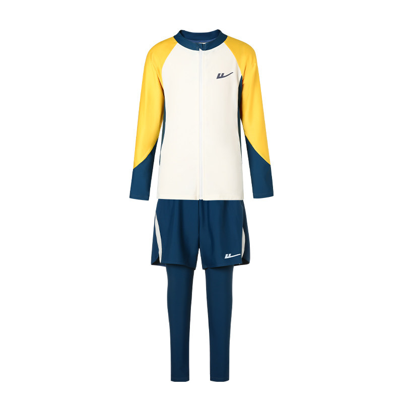 回力儿童泳衣男童分体长袖长裤防寒保暖温泉中大童男孩防晒套装