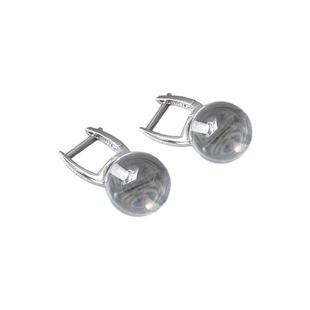 【自营】daisy beauty白水晶耳扣S925银简约时尚日常耳饰耳环纯银