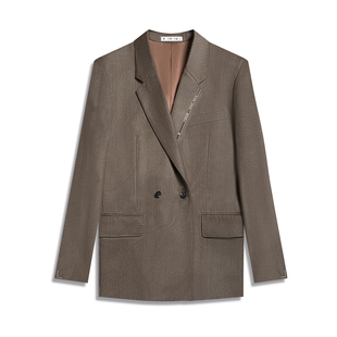 VIVIIVII SCABAL Covert羊毛骑兵尼外布边宽肩现代剪裁西服