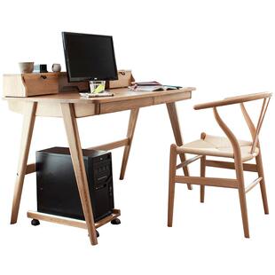 治木工坊北欧橡木书桌家用小户型全实木学习桌简约现代办公写字桌